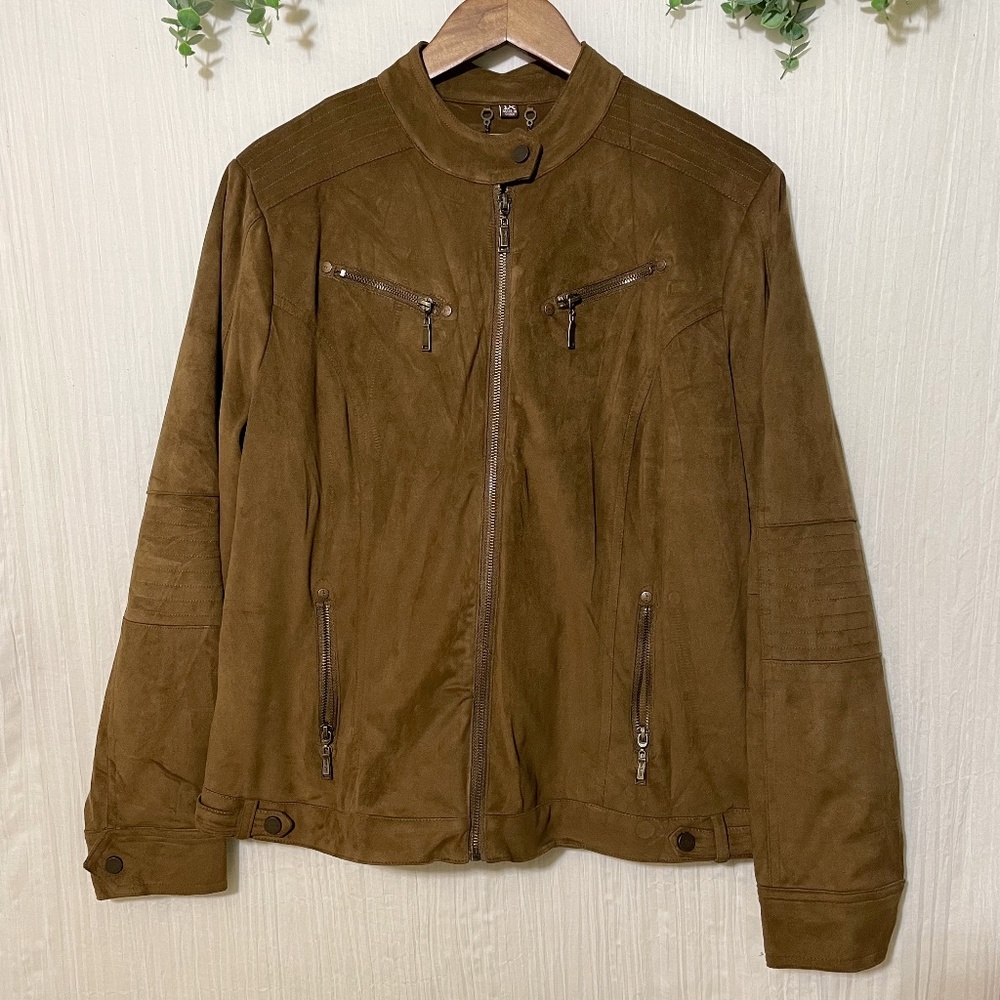 Odyn Faux suede brown jacket size 1x